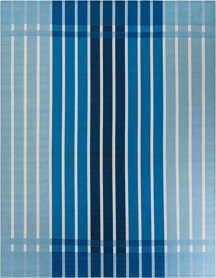 Detail image of 10' x 10' Easy-Clean Striped Indoor / Outdoor Square Rug