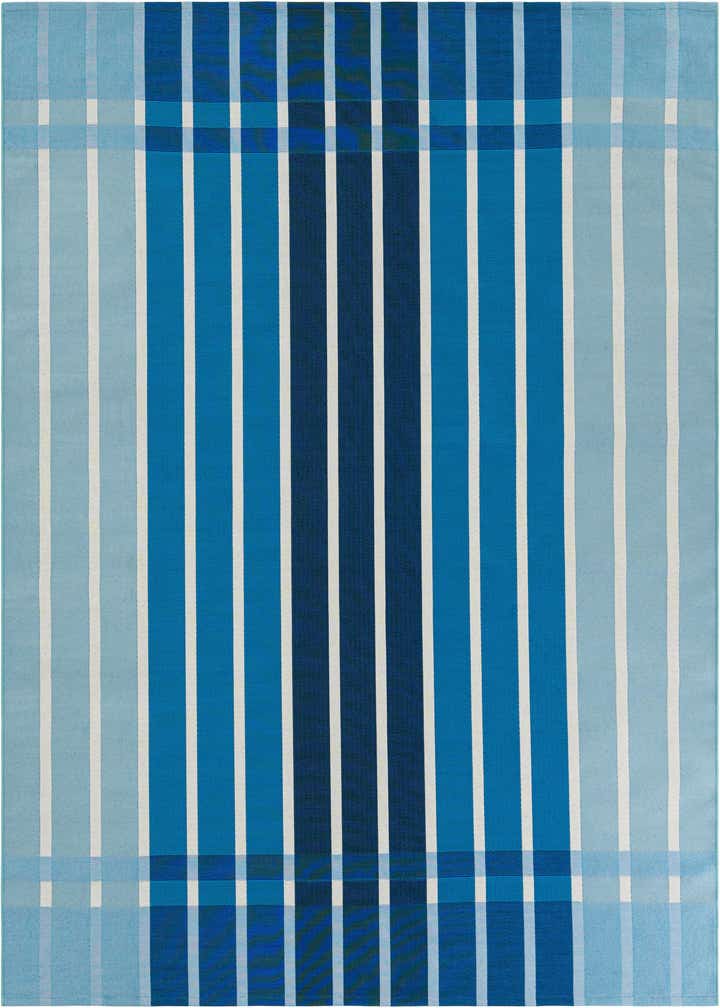 7' 10 x 7' 10 Easy-Clean Striped Indoor / Outdoor Square Rug