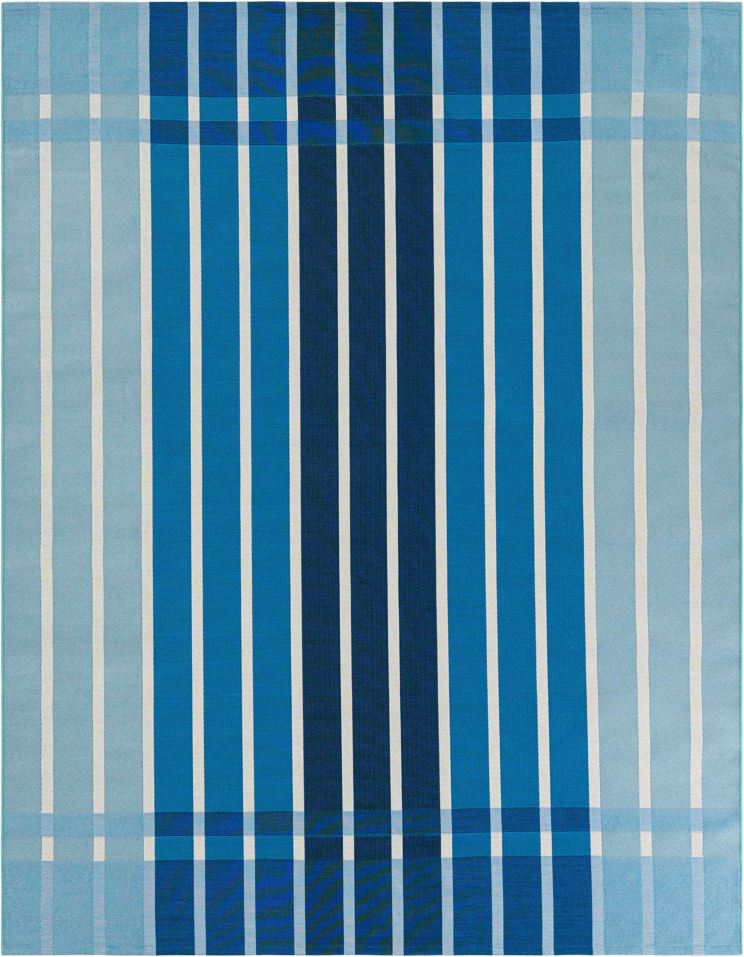 7' 10 x 7' 10 Easy-Clean Striped Indoor / Outdoor Square Rug
