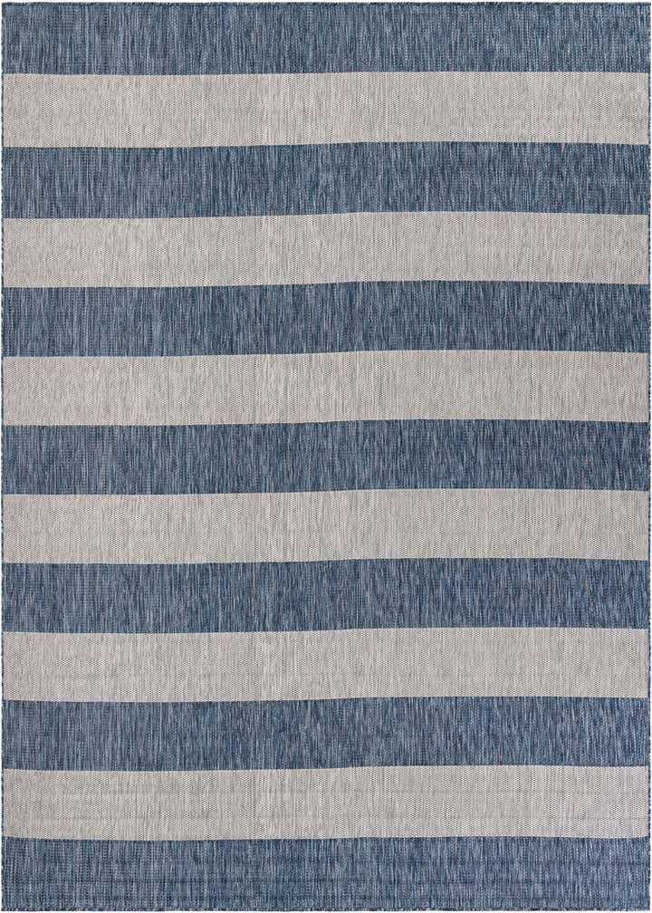 10' x 10' Easy-Clean Striped Indoor / Outdoor Square Rug