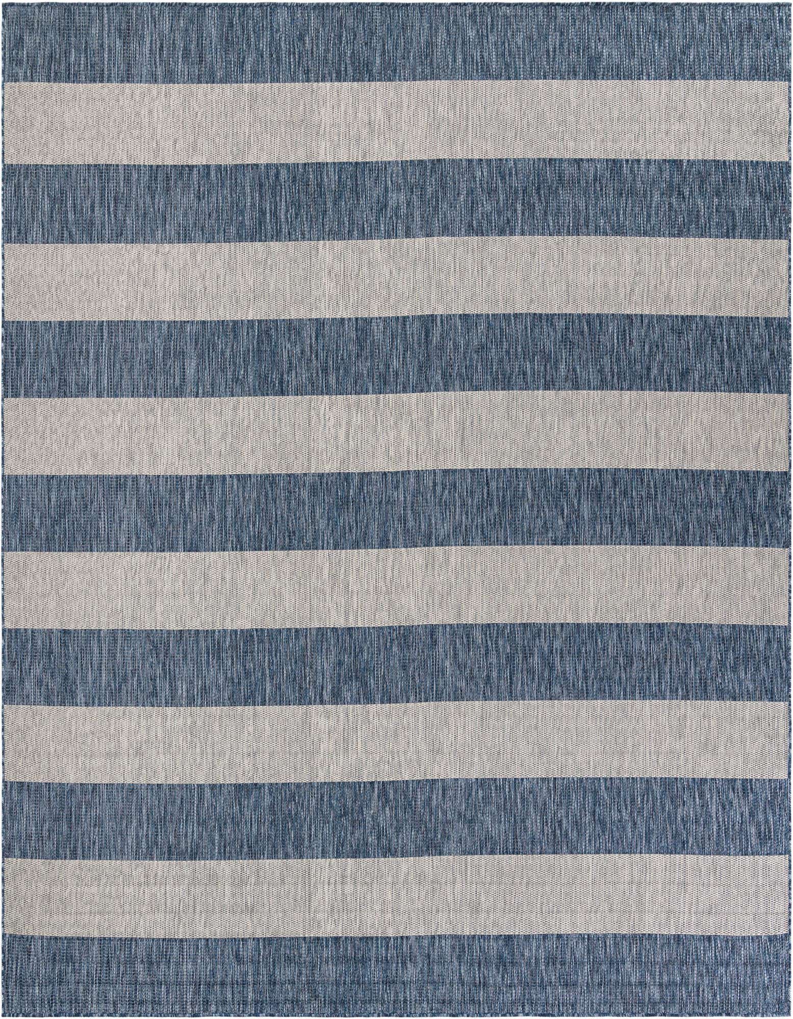 10' x 10' Easy-Clean Striped Indoor / Outdoor Square Rug