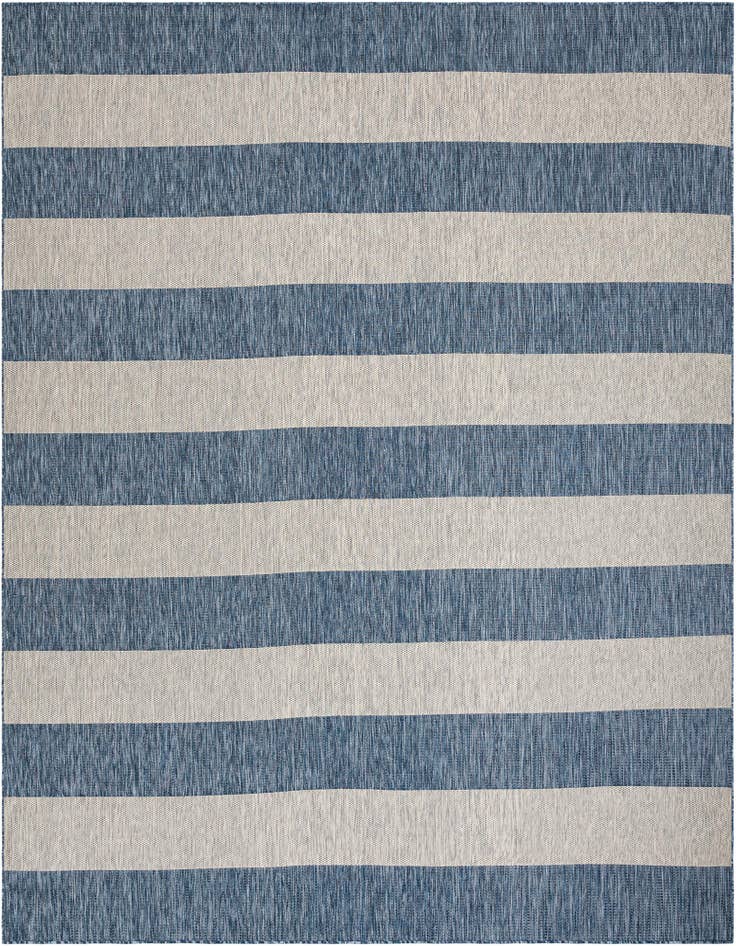 Detail image of 12' x 12' Easy-Clean Striped Indoor / Outdoor Square Rug