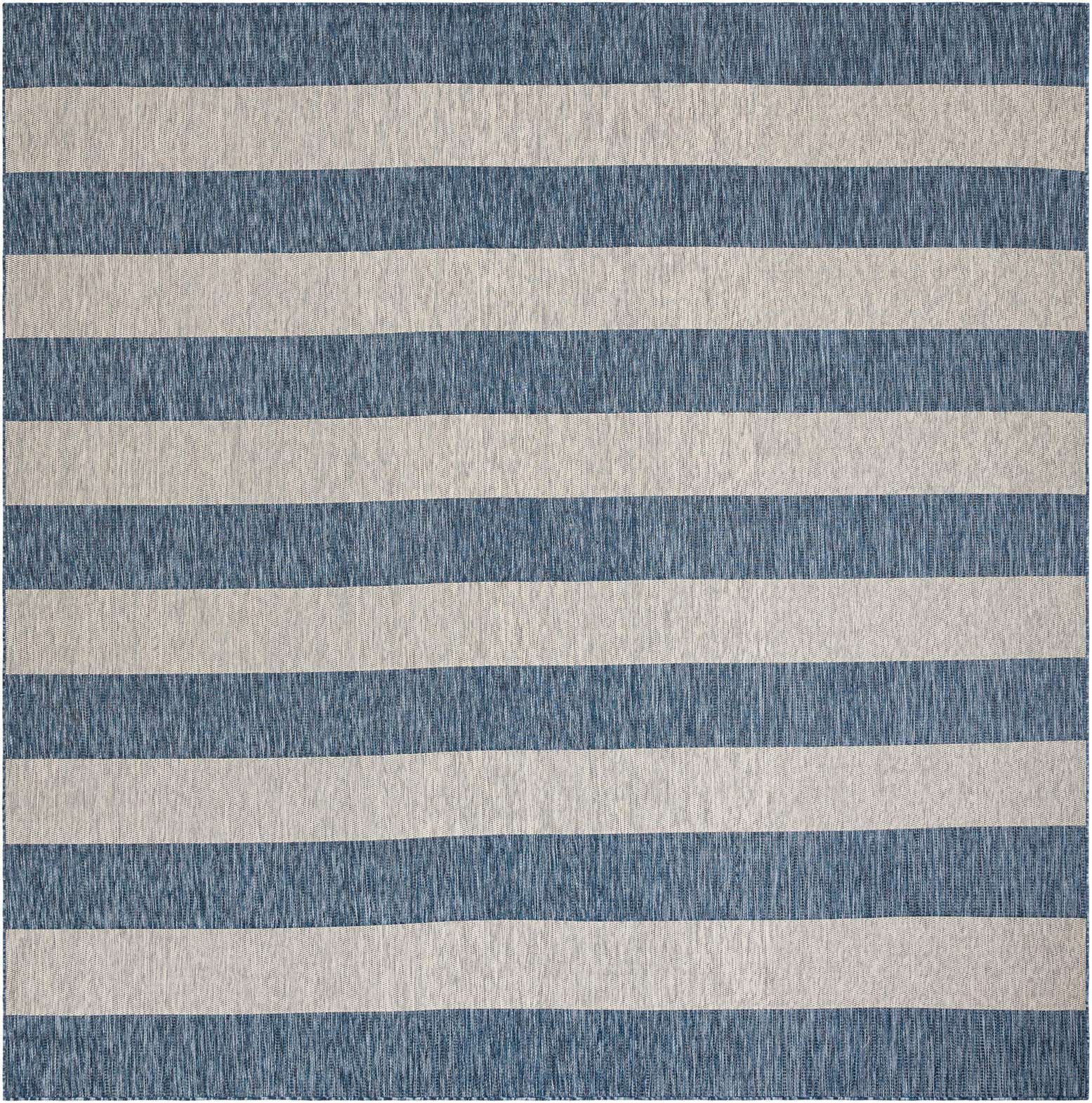 12' x 12' Easy-Clean Striped Indoor / Outdoor Square Rug