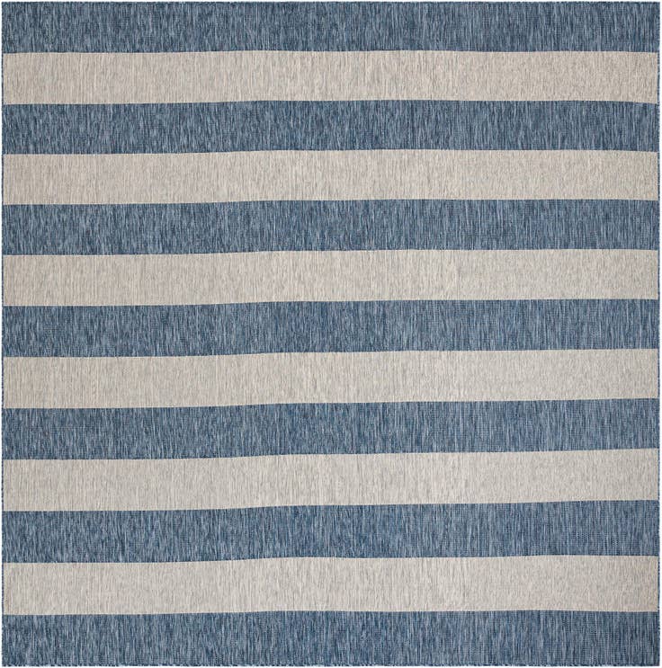 Detail image of 12' x 12' Easy-Clean Striped Indoor / Outdoor Square Rug