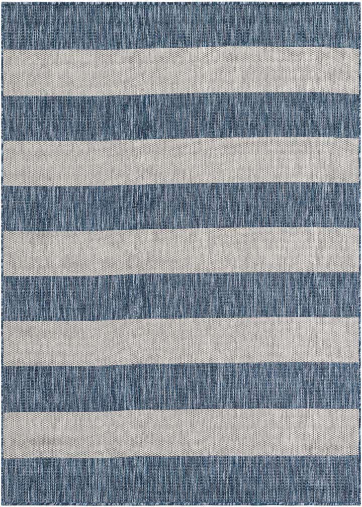 6' x 6' Easy-Clean Striped Indoor / Outdoor Square Rug