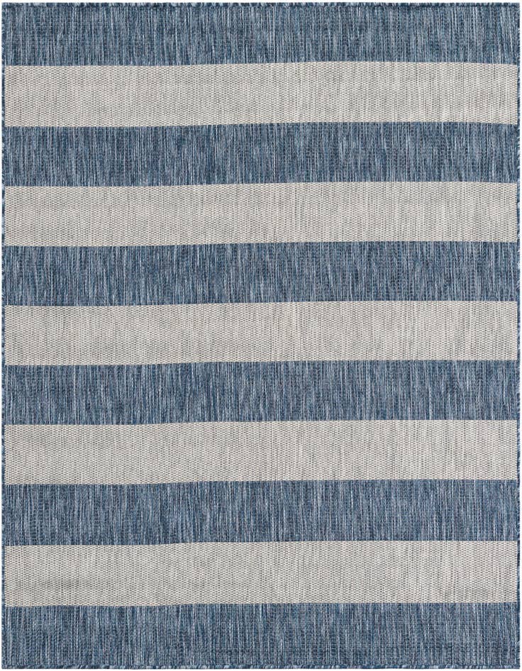 Detail image of 6' x 6' Easy-Clean Striped Indoor / Outdoor Square Rug