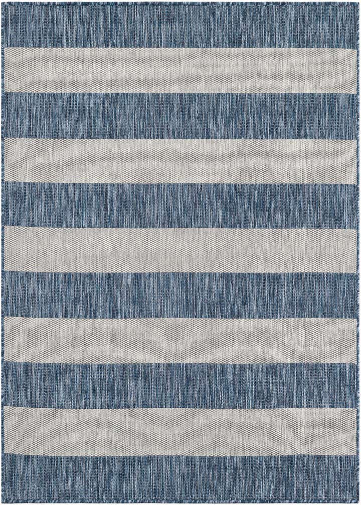 5' 3 x 5' 3 Easy-Clean Striped Indoor / Outdoor Square Rug