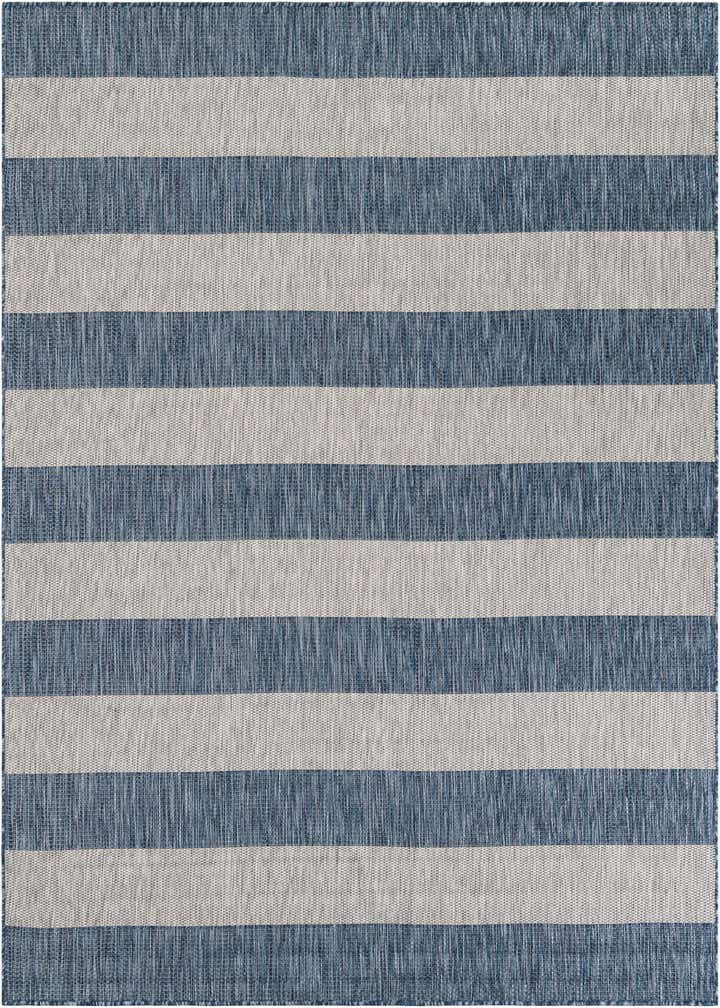 7' 10 x 7' 10 Easy-Clean Striped Indoor / Outdoor Square Rug
