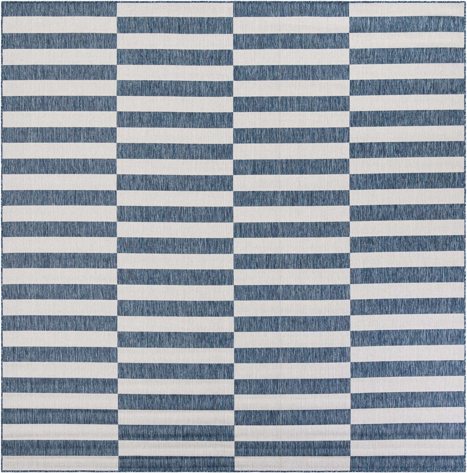 10' x 10' Easy-Clean Striped Indoor / Outdoor Square Rug