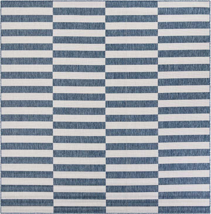 10' x 10' Easy-Clean Striped Indoor / Outdoor Square Rug