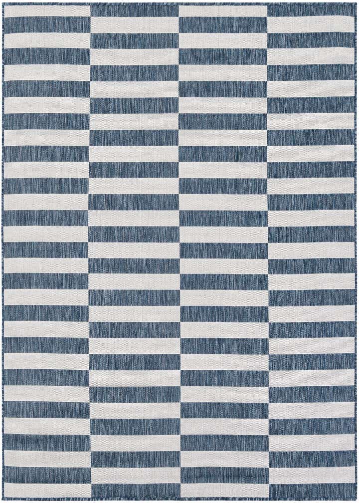 6' x 6' Easy-Clean Striped Indoor / Outdoor Square Rug