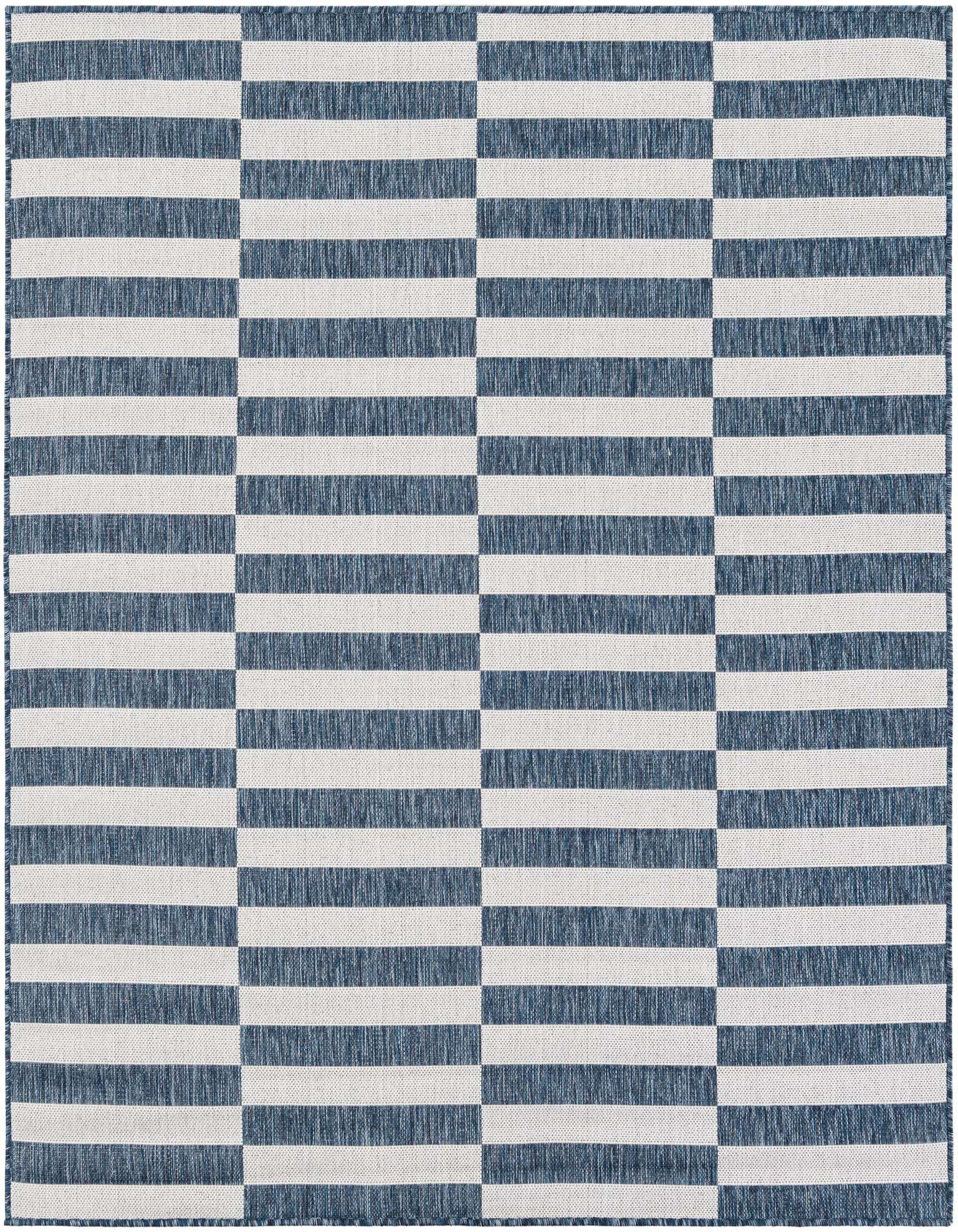 6' x 6' Easy-Clean Striped Indoor / Outdoor Square Rug