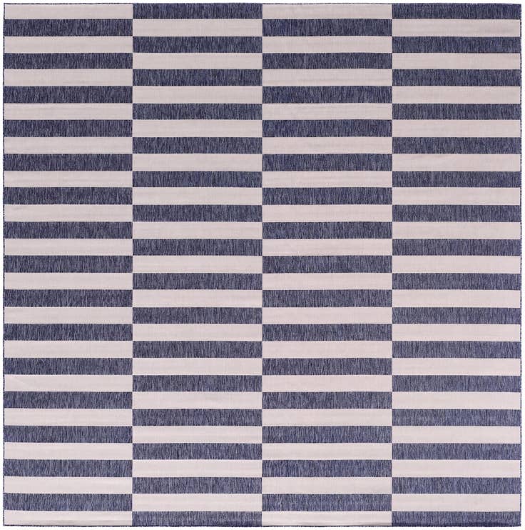 Detail image of 13' x 13' Easy-Clean Striped Indoor / Outdoor Square Rug