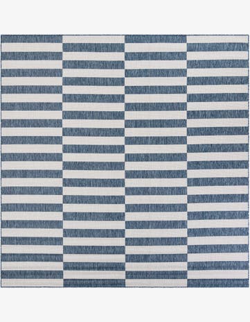 10' x 10' Easy-Clean Striped Indoor / Outdoor Square Rug