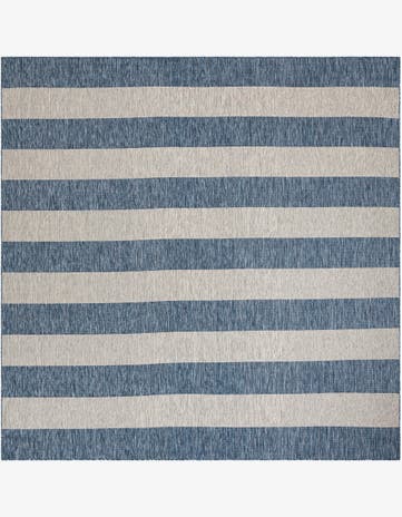12' x 12' Easy-Clean Striped Indoor / Outdoor Square Rug