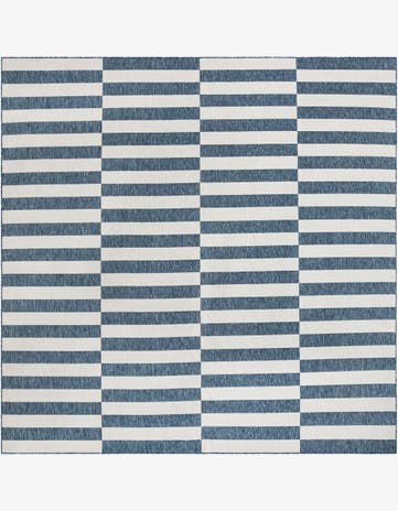 12' x 12' Easy-Clean Striped Indoor / Outdoor Square Rug