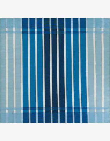 7' 10 x 7' 10 Easy-Clean Striped Indoor / Outdoor Square Rug