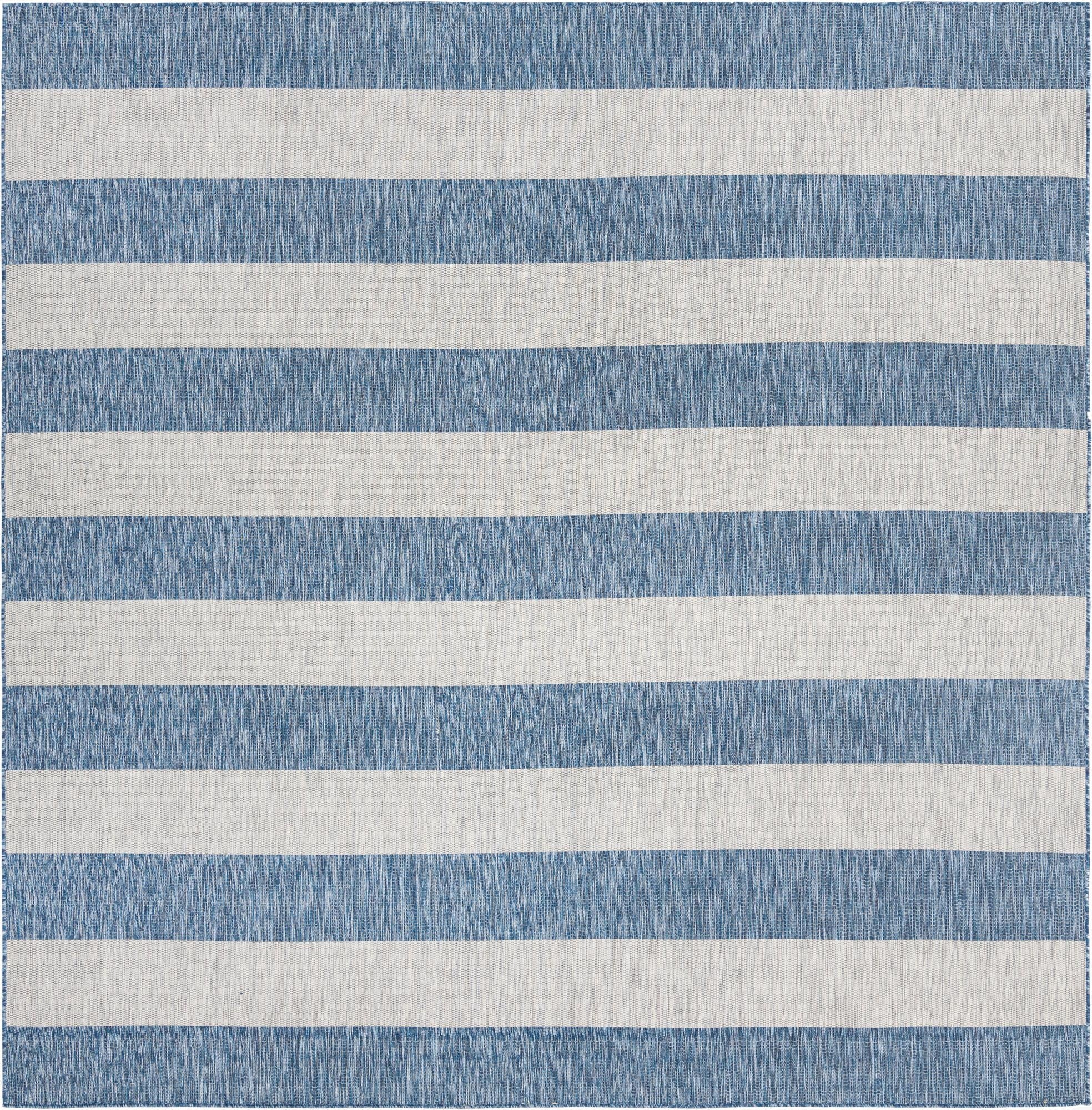 10' 8 x 10' 8  Washable Striped Indoor / Outdoor Square Rug