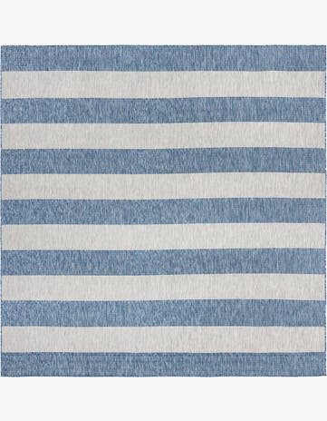 10' 8 x 10' 8 Easy-Clean Striped Indoor / Outdoor Square Rug