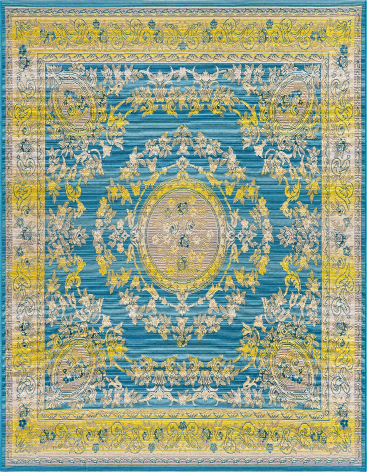 Detail image of 6' x 6' Easy-Clean Traditional Indoor / Outdoor Square Rug