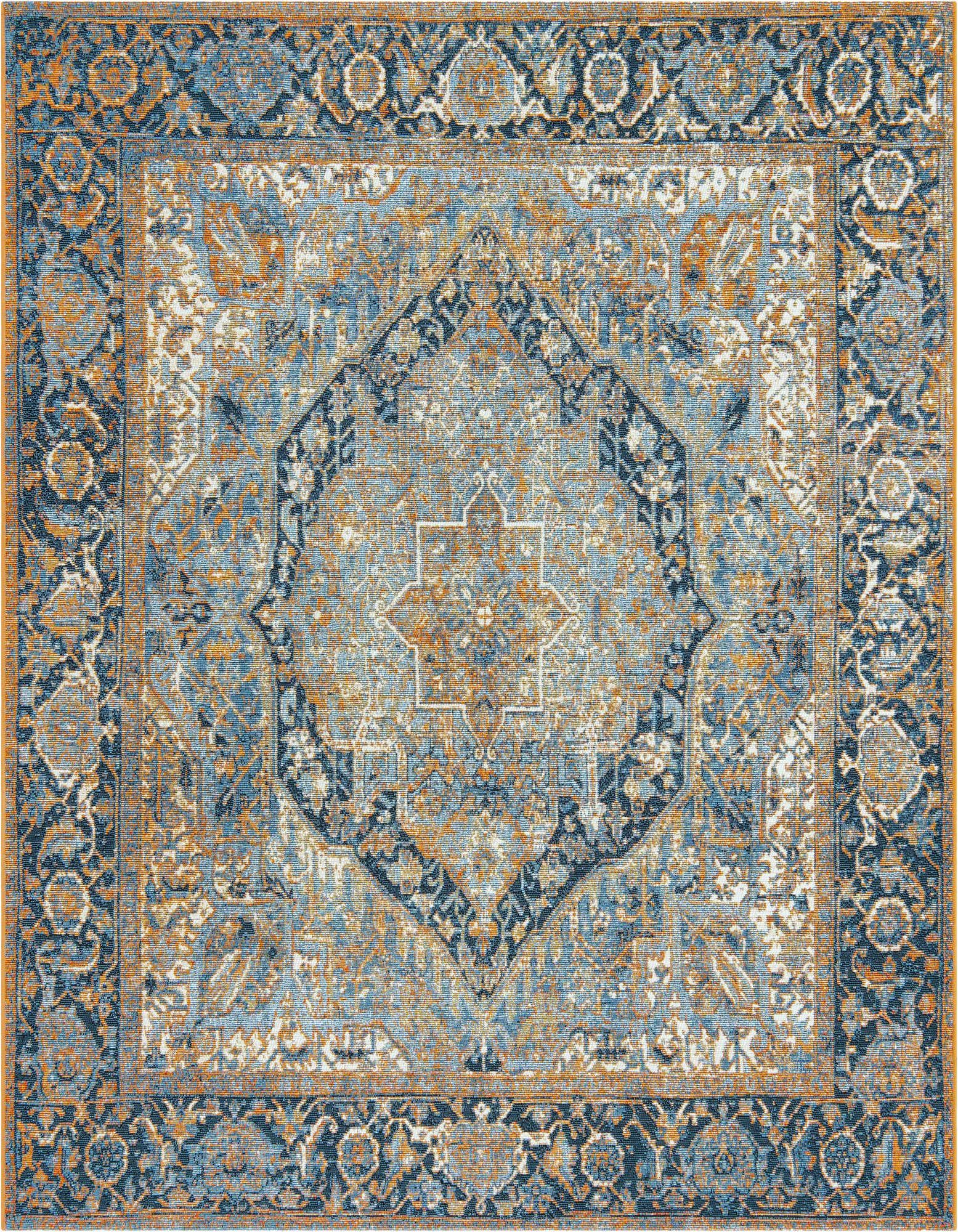 6' x 6' Easy-Clean Traditional Indoor / Outdoor Square Rug