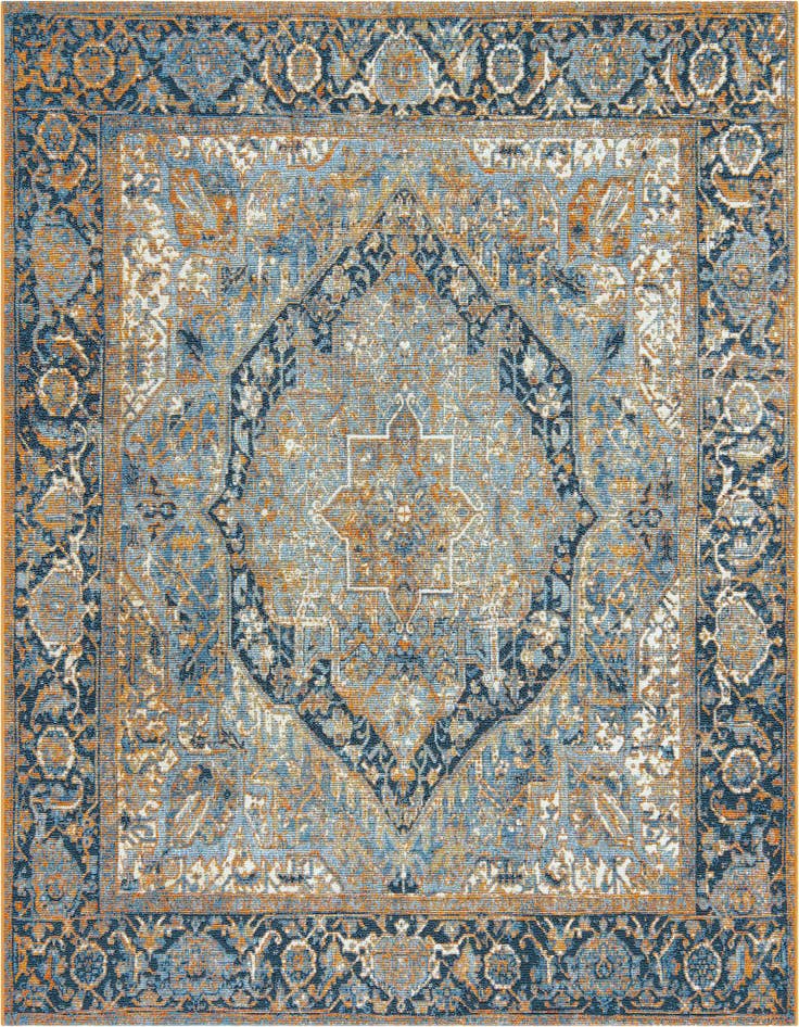 Detail image of 6' x 6' Easy-Clean Traditional Indoor / Outdoor Square Rug