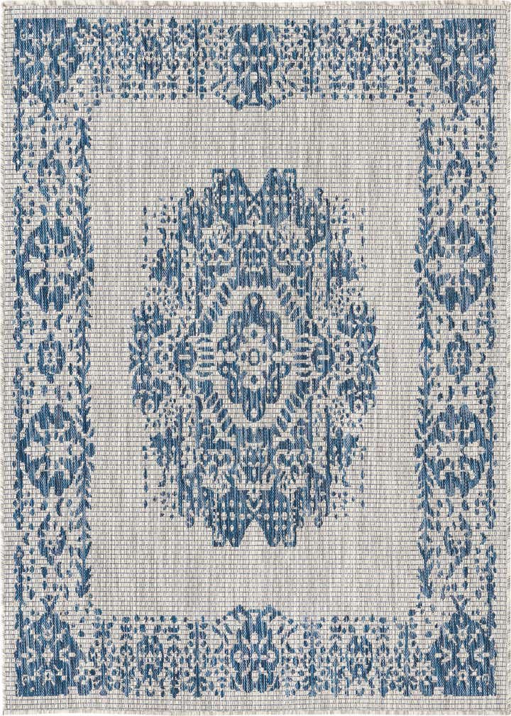 5' 3 x 5' 3 Easy-Clean Traditional Indoor / Outdoor Square Rug
