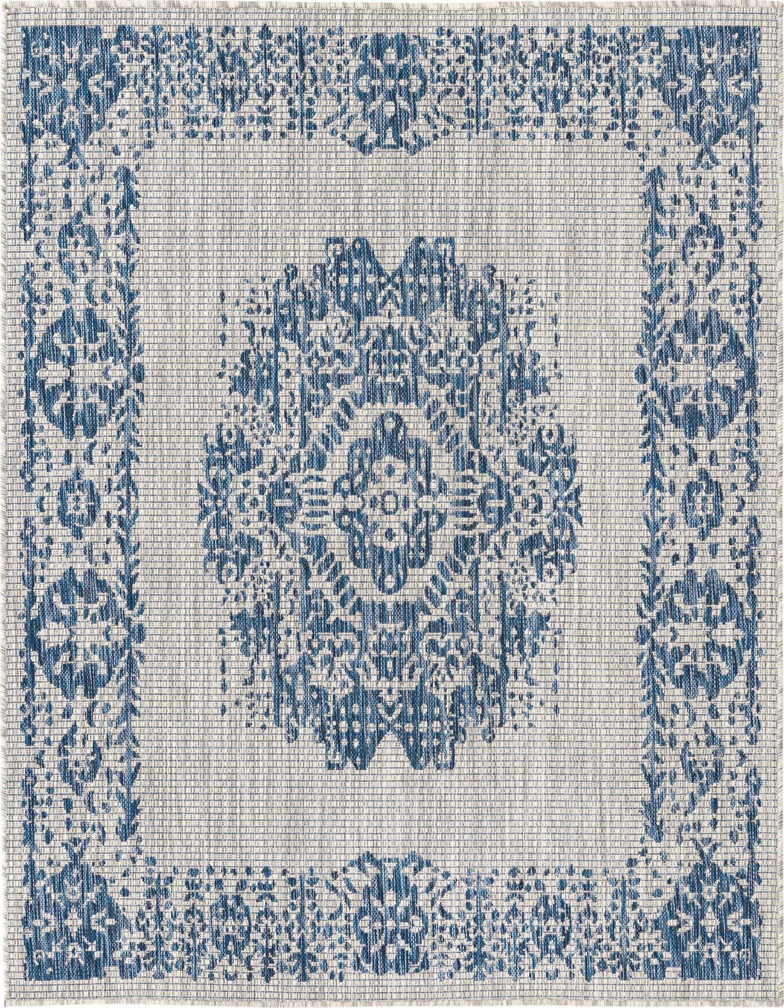5' 3 x 5' 3 Easy-Clean Traditional Indoor / Outdoor Square Rug