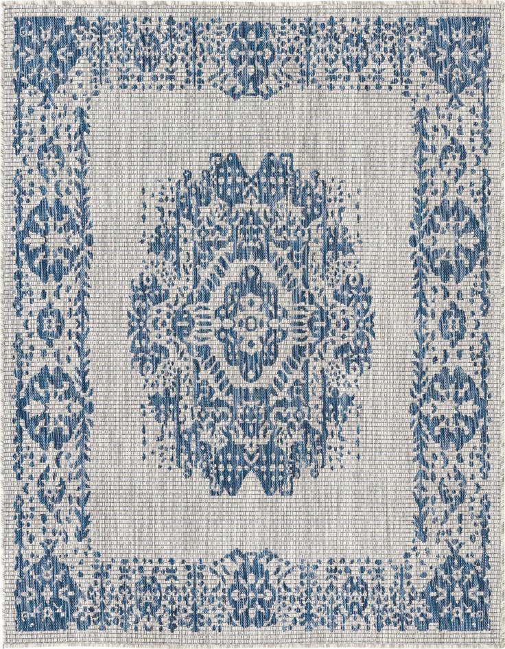 Detail image of 5' 3 x 5' 3 Easy-Clean Traditional Indoor / Outdoor Square Rug