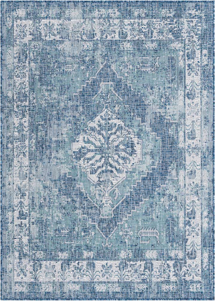 5' 3 x 5' 3 Easy-Clean Traditional Indoor / Outdoor Square Rug