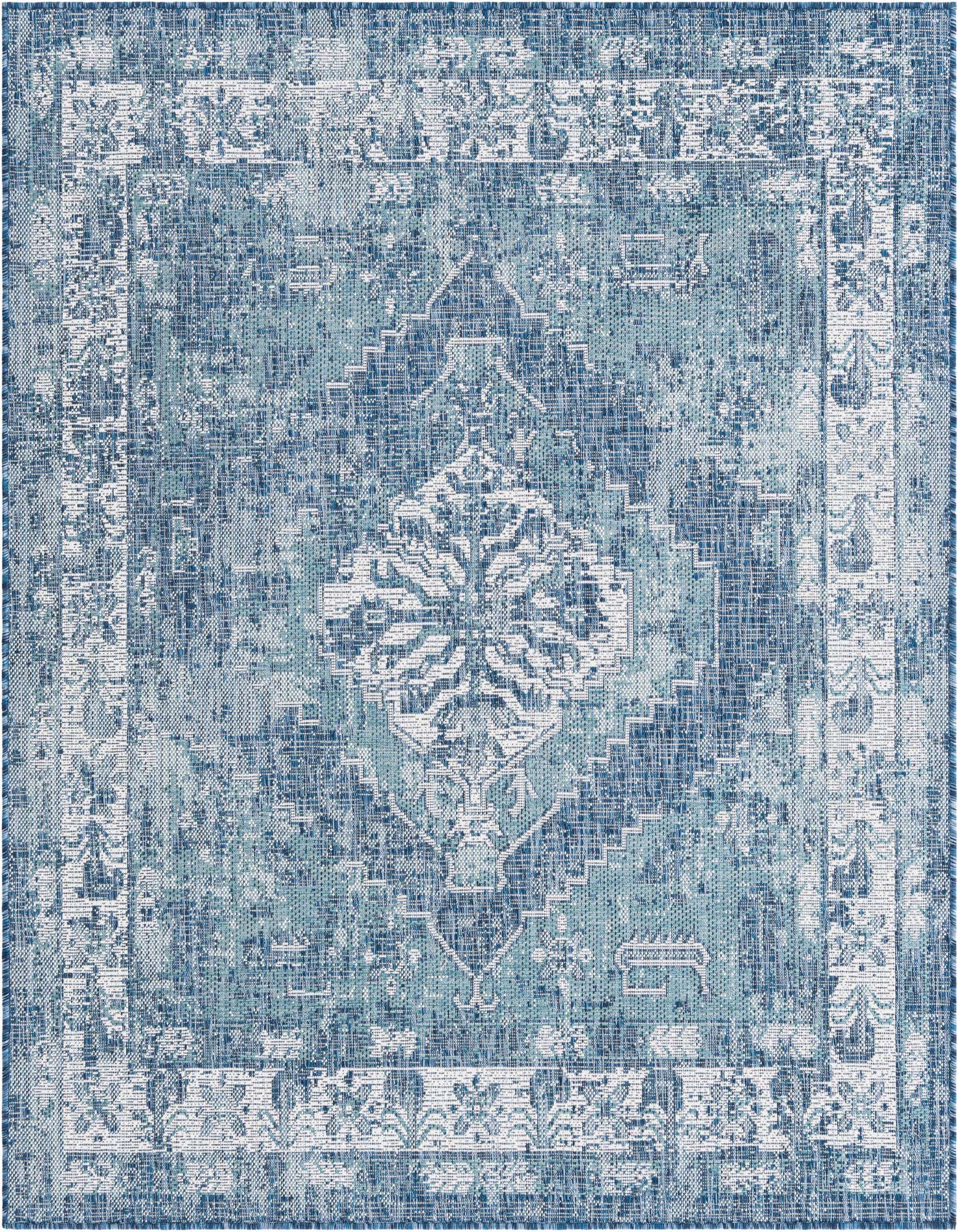 5' 3 x 5' 3 Easy-Clean Traditional Indoor / Outdoor Square Rug