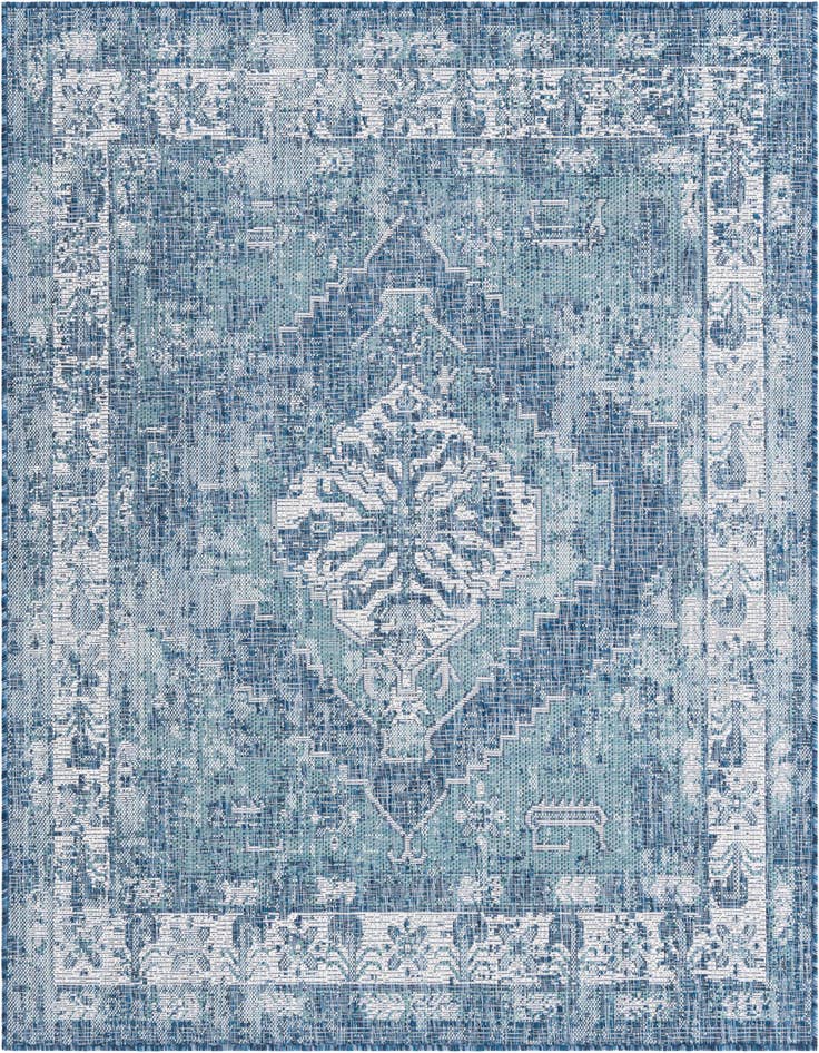 Detail image of 5' 3 x 5' 3 Easy-Clean Traditional Indoor / Outdoor Square Rug