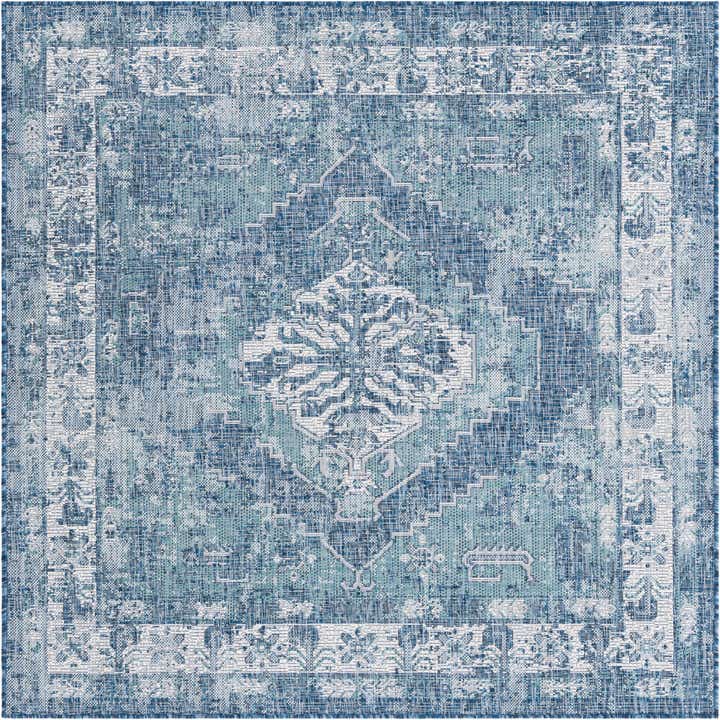 5' 3 x 5' 3 Easy-Clean Traditional Indoor / Outdoor Square Rug