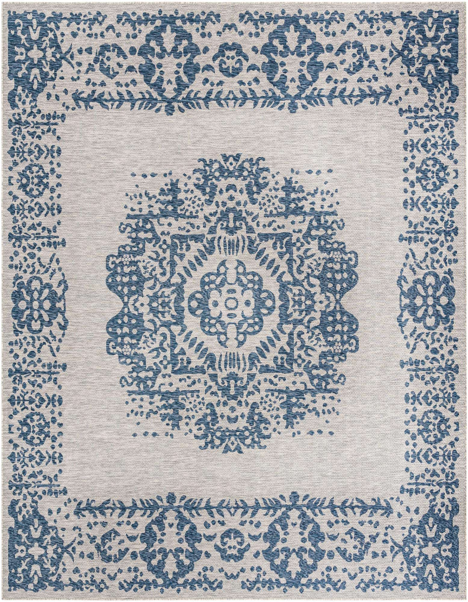 13' x 13' Easy-Clean Traditional Indoor / Outdoor Square Rug