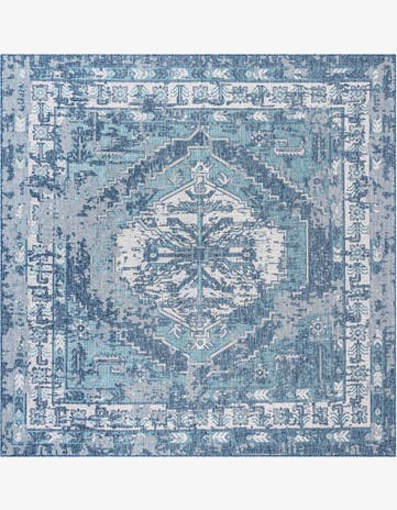 13' x 13' Easy-Clean Traditional Indoor / Outdoor Square Rug