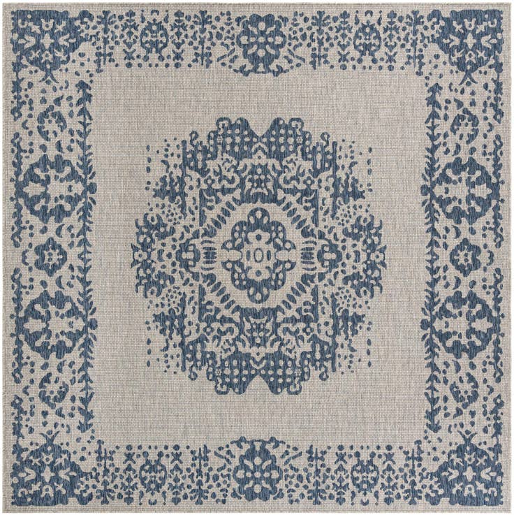 Detail image of 10' x 10' Easy-Clean Traditional Indoor / Outdoor Square Rug