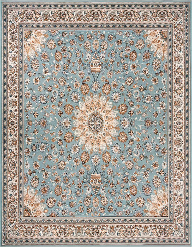 Detail image of 10' x 10' Easy-Clean Traditional Indoor / Outdoor Square Rug