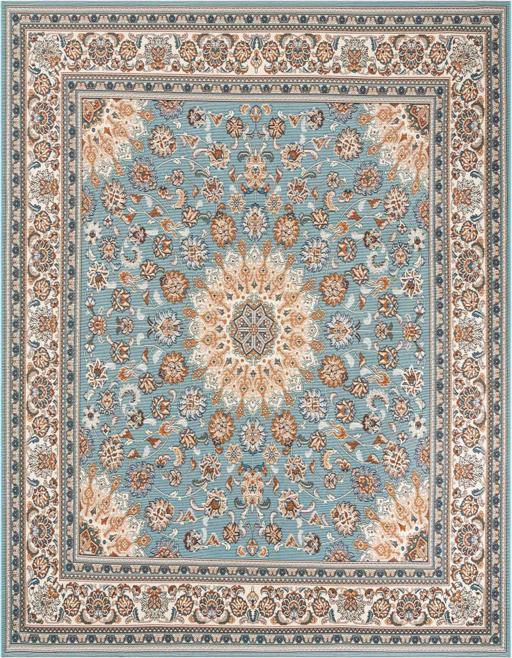 Detail image of 7' 10 x 7' 10 Easy-Clean Traditional Indoor / Outdoor Square Rug