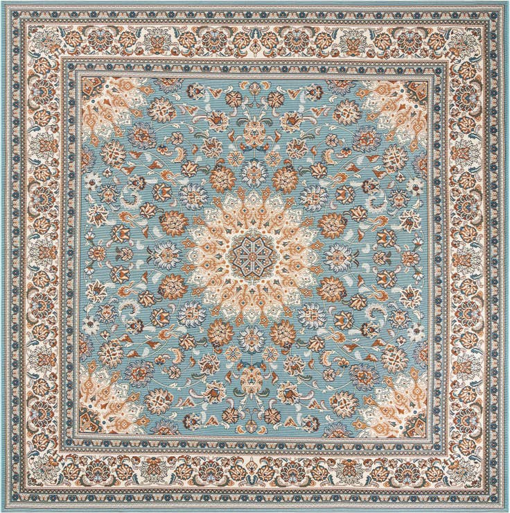 Detail image of 7' 10 x 7' 10 Easy-Clean Traditional Indoor / Outdoor Square Rug