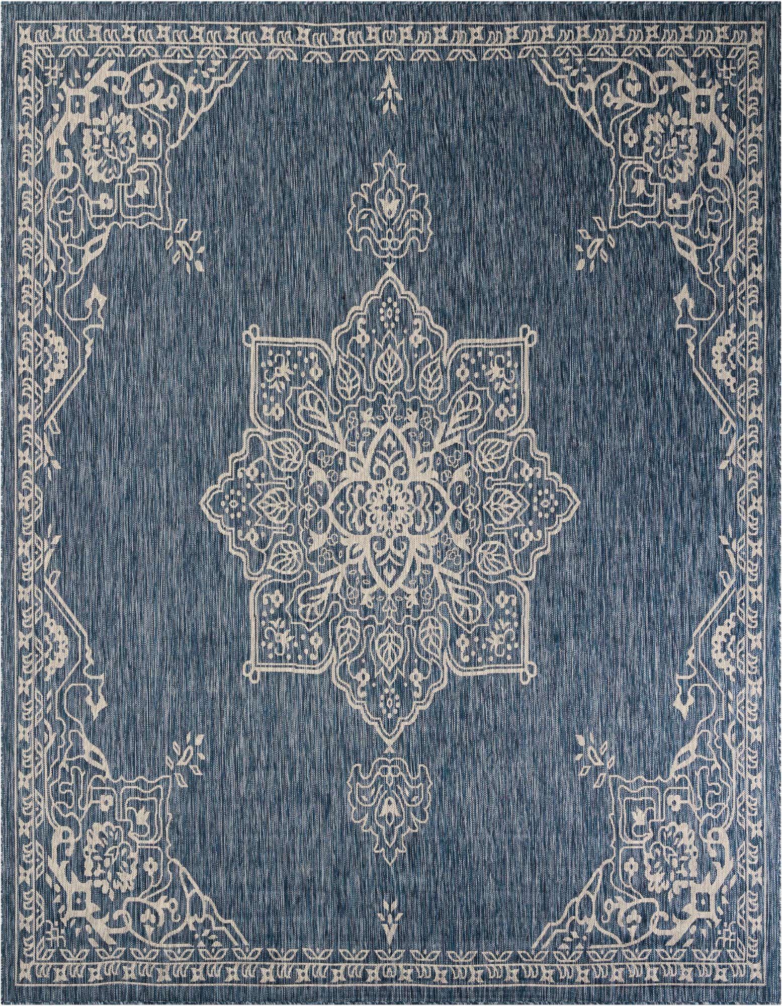 10' x 10' Easy-Clean Traditional Indoor / Outdoor Square Rug