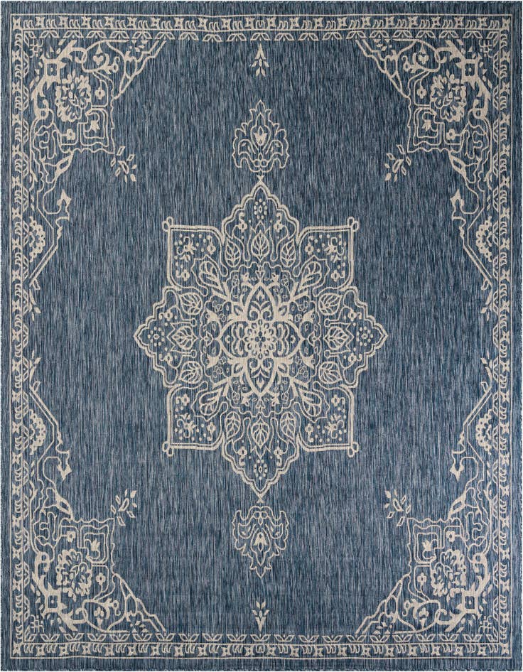 Detail image of 10' x 10' Easy-Clean Traditional Indoor / Outdoor Square Rug