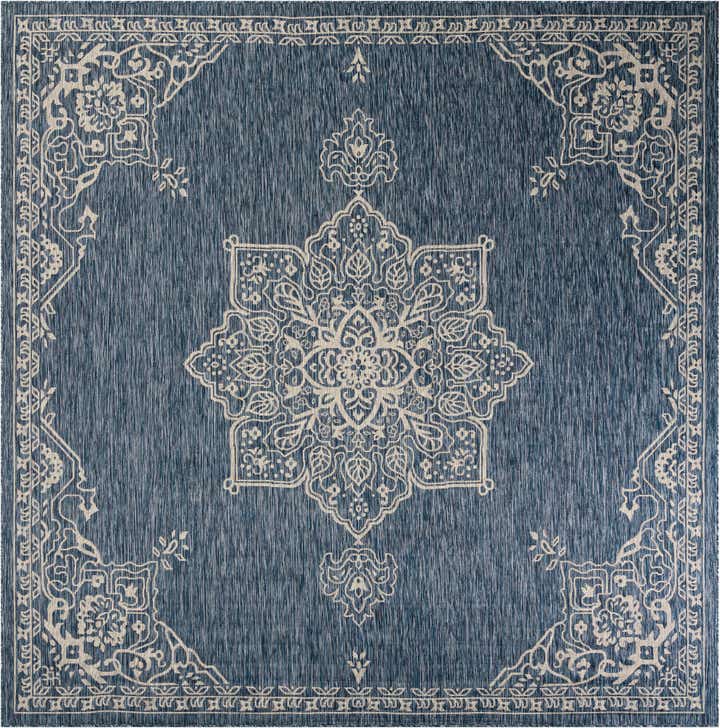 10' x 10' Easy-Clean Traditional Indoor / Outdoor Square Rug