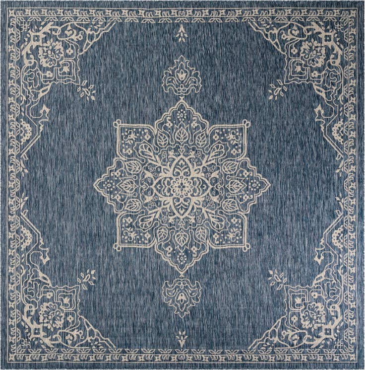 Detail image of 10' x 10' Easy-Clean Traditional Indoor / Outdoor Square Rug