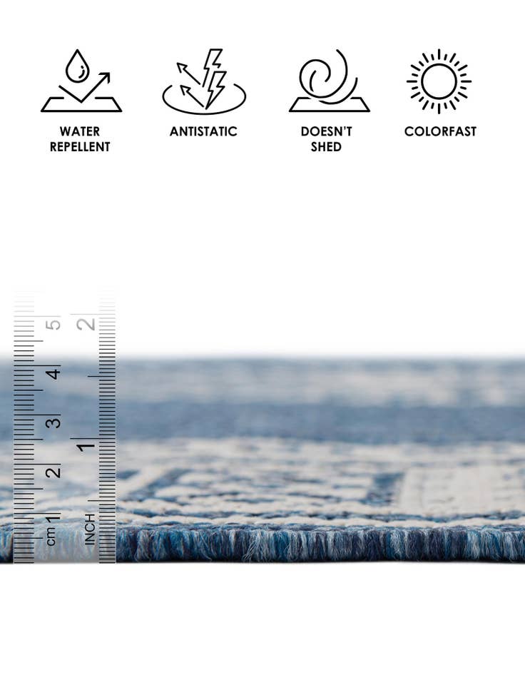 Detail image of 12' x 12'  Washable Traditional Indoor / Outdoor Square Rug