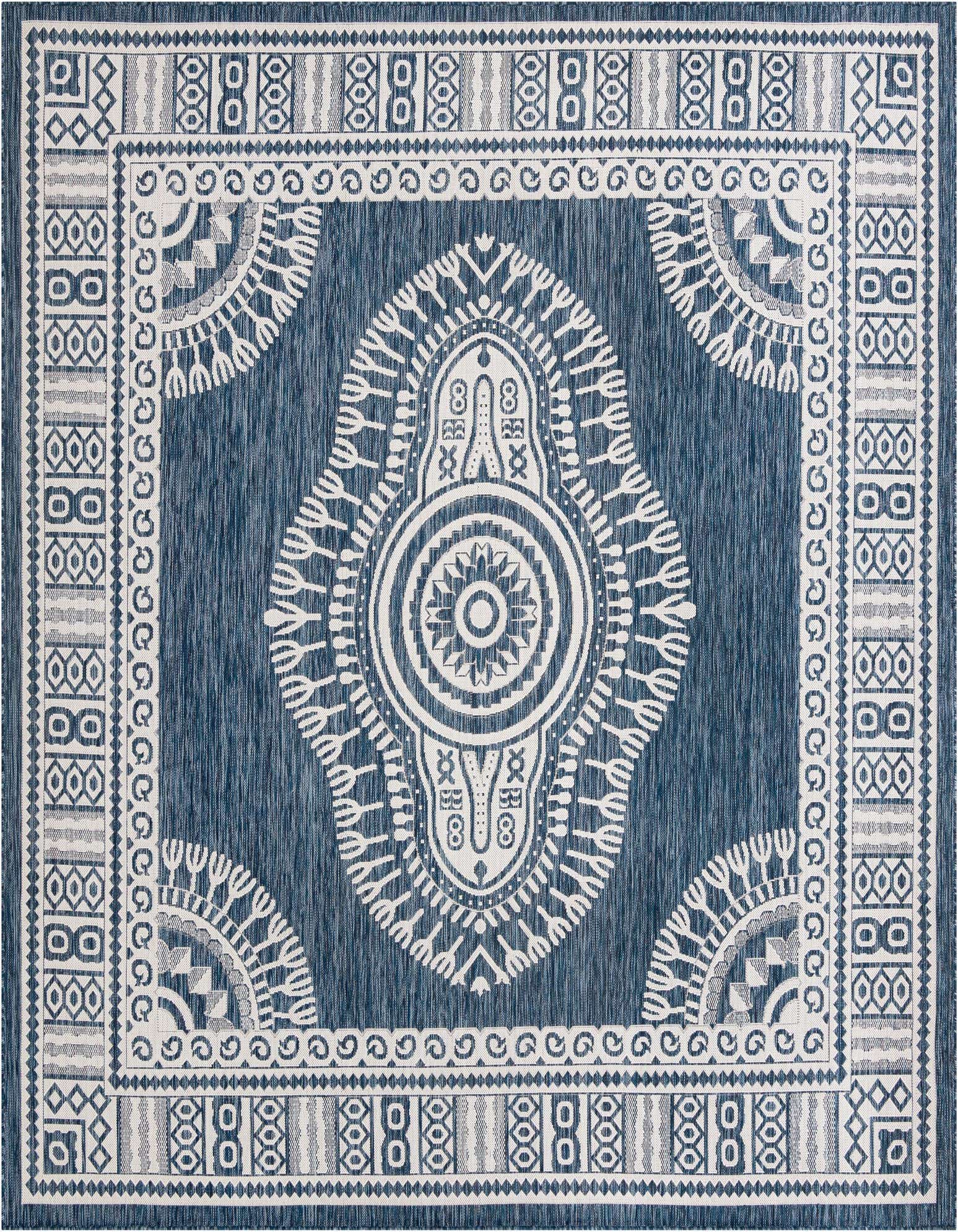 10' x 10' Easy-Clean Traditional Indoor / Outdoor Square Rug