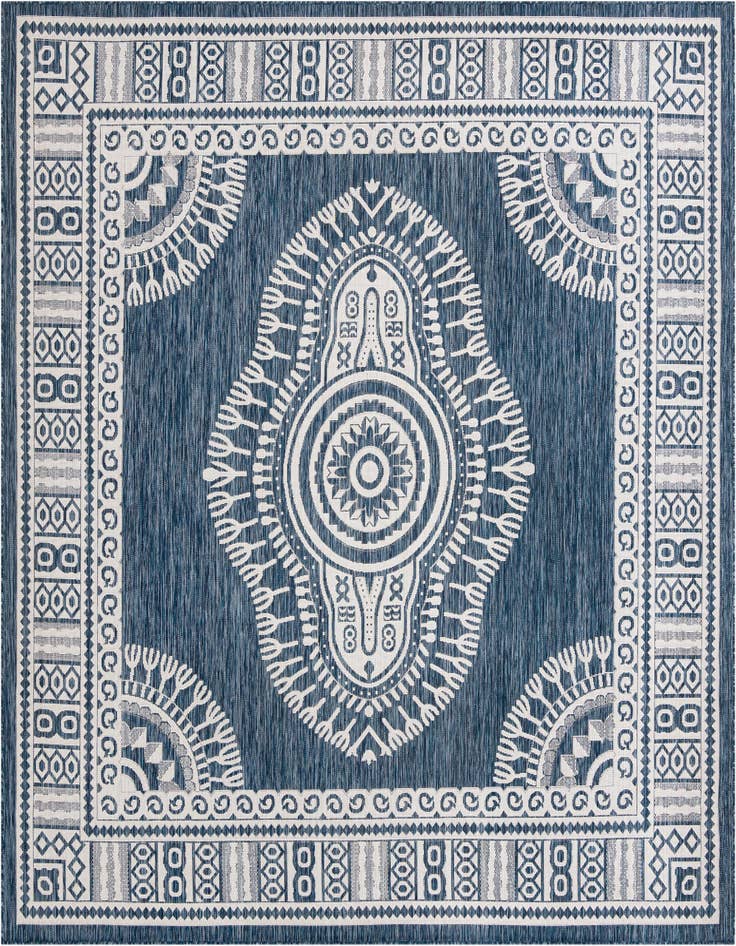 Detail image of 10' x 10' Easy-Clean Traditional Indoor / Outdoor Square Rug