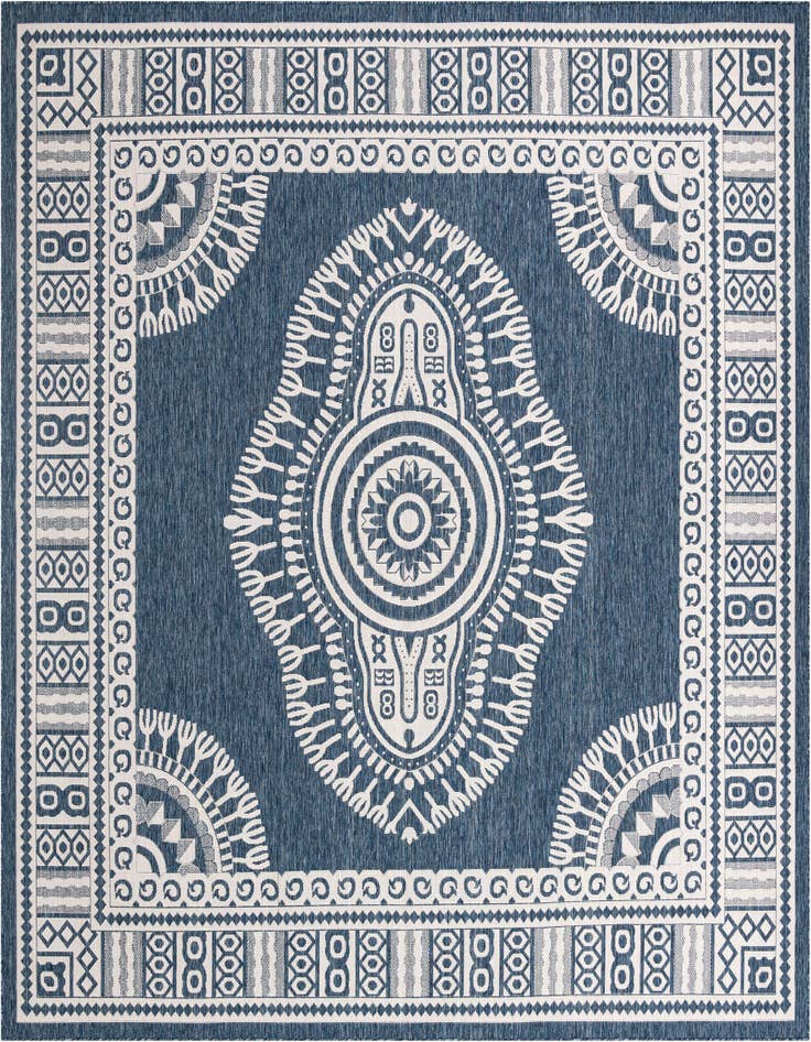 Detail image of 12' x 12' Easy-Clean Traditional Indoor / Outdoor Square Rug