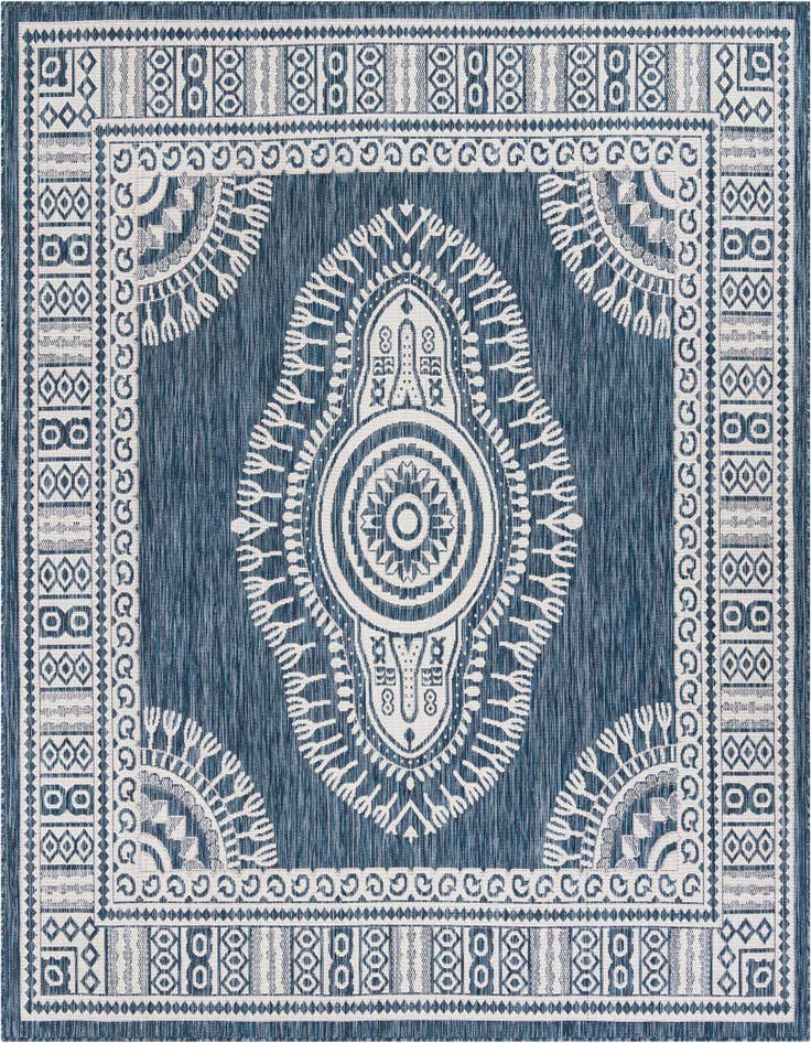 Detail image of 7' 10 x 7' 10 Easy-Clean Traditional Indoor / Outdoor Square Rug