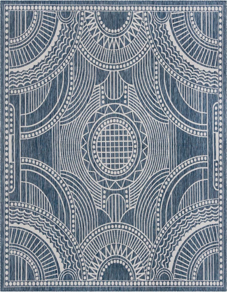 Detail image of 10' x 10' Easy-Clean Traditional Indoor / Outdoor Square Rug