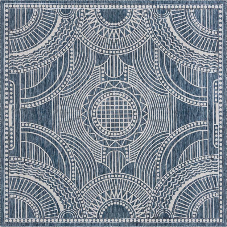 Detail image of 10' x 10' Easy-Clean Traditional Indoor / Outdoor Square Rug